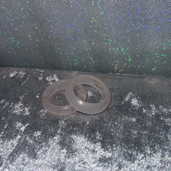 Rose quartz rings bands crystal healing geodes rocks natural ring band π - Picture 14 of 16